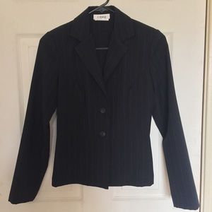 Black Blazer with Blue Pin Strips